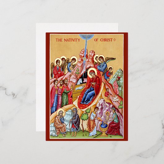 Nativiteit van Christus Folie Feestdagen Briefkaart (Voorkant / Achterkant)