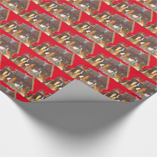 Nativiteit van de geboorte van Jezus Cadeaupapier (Hoek)