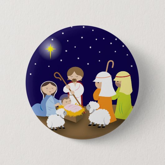 Nativiteit van de Heer Ronde Button 5,7 Cm (Voorkant)