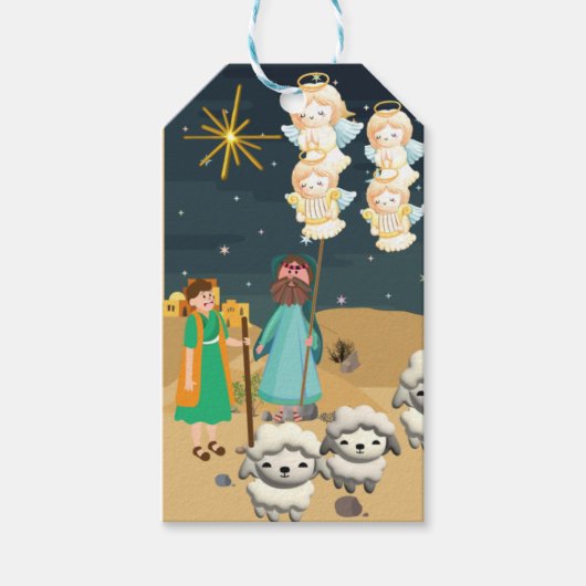 Nativiteit van de herders cadeaulabel (Voorkant)