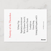 Nativiteit van de Theotokos Prayer-kaart Briefkaart (Achterkant)