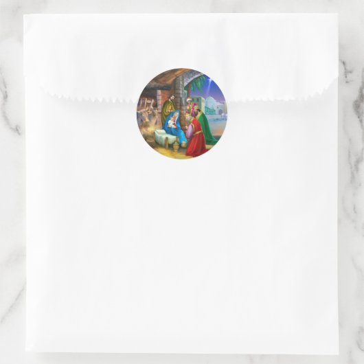 Nativiteit van Jezus Ronde Sticker (Tas)