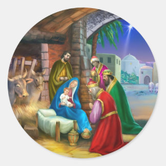 Nativiteit van Jezus Ronde Sticker
