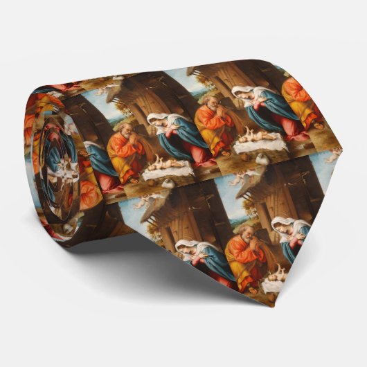 Nativiteit van Lorenzo Lotto Stropdas (Opgerold)