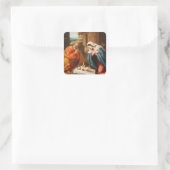 Nativiteit van Lorenzo Lotto Vierkante Sticker (Tas)