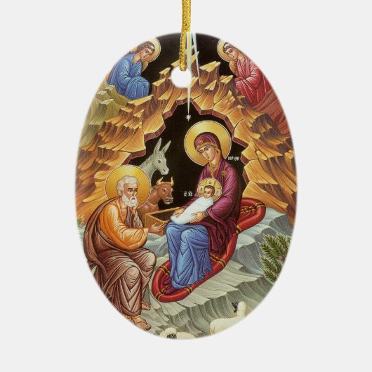 Nativiteit van onze Heer en Savior Jesus Christus Keramisch Ornament (Voorkant)