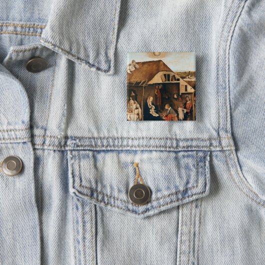 Nativiteit Vierkante Button 5,1 Cm (In situ)