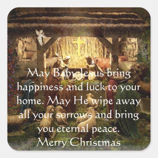 Nativiteit Vierkante Sticker (Voorkant)