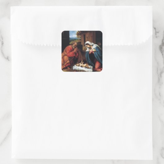 Nativiteit Vierkante Sticker (Tas)
