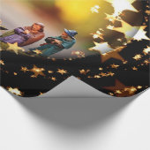 Nativiteit Wieg Maagd Mary Jesus Kerststerren Cadeaupapier (Hoek)