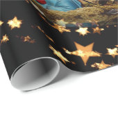 Nativiteit Wieg Maagd Mary Jesus Kerststerren Cadeaupapier (Rol Hoek)