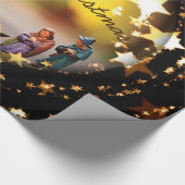 Nativiteit Wieg Maagd Mary Jesus Kerststerren Cadeaupapier (Hoek)