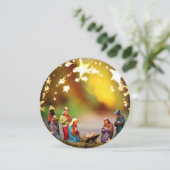 Nativiteit Wieg Maagd Mary Jesus Kerststerren Ho Feestdagenkaart (Staand voorkant)