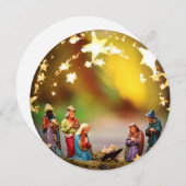 Nativiteit Wieg Maagd Mary Jesus Kerststerren Ho Feestdagenkaart (Voorkant / Achterkant)