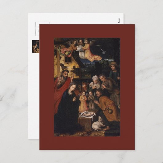 Nativiteit Wieg Versterking van de herders Kerstmi Feestdagenkaart (Voorkant / Achterkant)