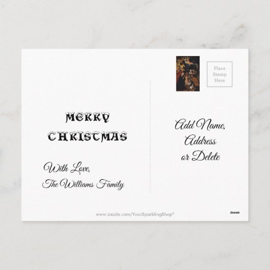 Nativiteit Wieg Versterking van de herders Kerstmi Feestdagenkaart (Achterkant)