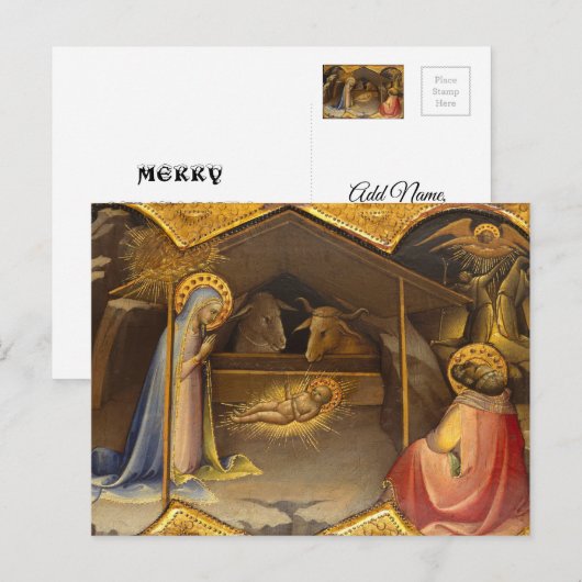 Nativiteit Wieg zonder maagd Mary Baby Jesus Feestdagenkaart (Voorkant / Achterkant)