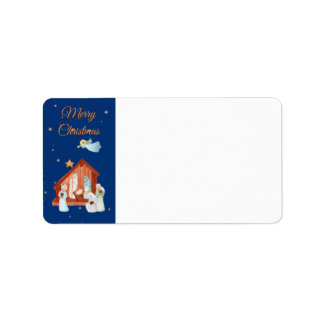 Nativiteit Zure kerst Etiket