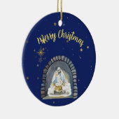 Nativiteit Zure kerst Keramisch Ornament (Rechts)