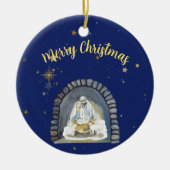Nativiteit Zure kerst Keramisch Ornament (Voorkant)