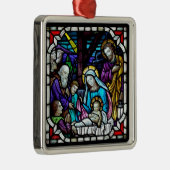 Nativiteitsafdrukken Glas in lood Metalen Ornament (Rechts)