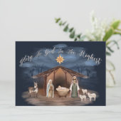 Nativiteitsbril voor godkerst Christelijkste foto Feestdagenkaart (Staand voorkant)