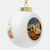 Nativiteitscène Jezus Mary Joseph stabiele kerst Keramische Bal Ornament (Links)