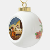 Nativiteitscène Jezus Mary Joseph stabiele kerst Keramische Bal Ornament (Rechts)