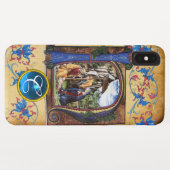 NATIVITEITSCHRISTMAS PARCHMENT BLUE GEM MONOGRAM Case-Mate iPhone CASE (Achterkant (horizontaal))