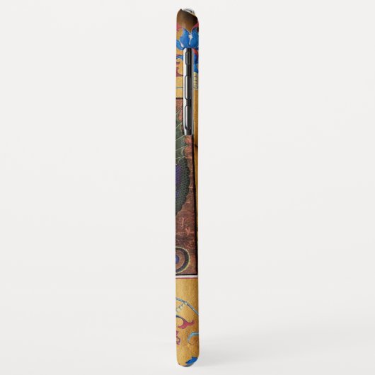 NATIVITEITSCHRISTMAS PARCHMENT BLUE GEM MONOGRAM Case-Mate iPhone CASE (Achterkant/links)