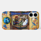 NATIVITEITSCHRISTMAS PARCHMENT BLUE GEM MONOGRAM Case-Mate iPhone CASE (Achterkant (horizontaal))