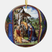 NATIVITEITSCHRISTMAS PARCHMENT MONOGRAM KERAMISCH ORNAMENT (Voorkant)