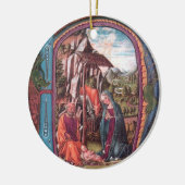 NATIVITEITSCHRISTMAS PARCHMENT MONOGRAM Pink Blue Keramisch Ornament (Links)