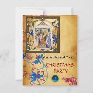 NATIVITEITSFLORAAL CHRISTMAS PARCHCHCHMENT MET BLA KAART