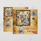 NATIVITEITSFLORAAL CHRISTMAS PARCHCHCHMENT MET BLA KAART (Voorkant / Achterkant)