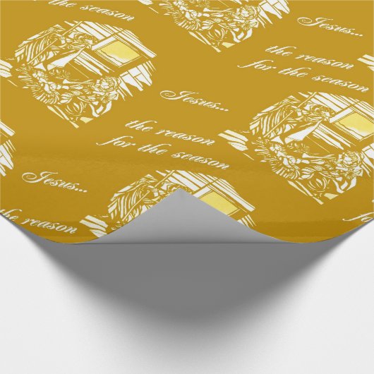 NativiteitsGlas in lood - Gold Cadeaupapier (Hoek)