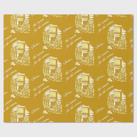 NativiteitsGlas in lood - Gold Cadeaupapier (Vlak)