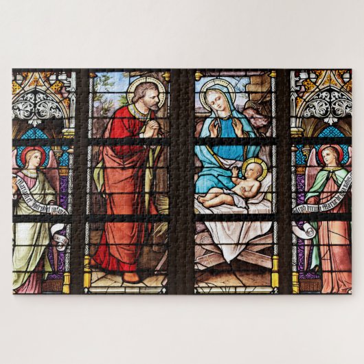 NativiteitsGlas in lood Legpuzzel (Horizontaal)