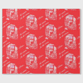 NativiteitsGlas in lood - Rood Cadeaupapier (Vlak)