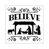 Nativiteitskerstgeloven in Flourishes Rubberstempel (Afrduk)