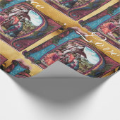 NATIVITEITSMONOGRAM CHRISTMAS PARCHCHCHOLE Blauw Cadeaupapier (Hoek)