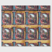 NATIVITEITSMONOGRAM CHRISTMAS PARCHCHCHOLE Blauw Cadeaupapier (Vlak)