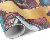 NATIVITEITSMONOGRAM CHRISTMAS PARCHCHCHOLE Blauw Cadeaupapier (Rol Hoek)