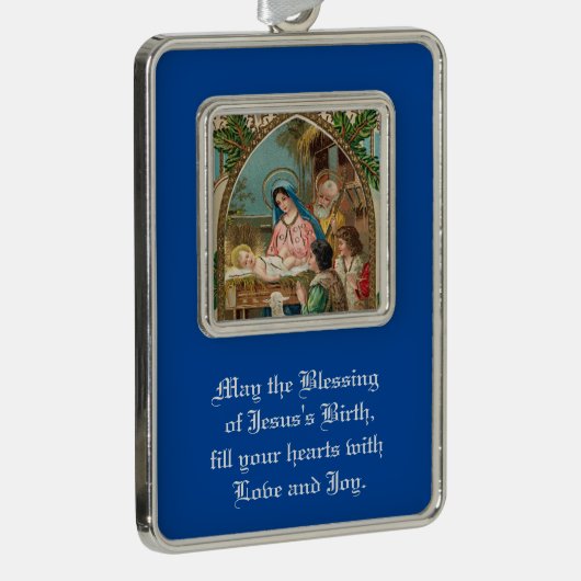  nativiteitsomlijmde versiering verzilverd omlijst ornament (Rechts)