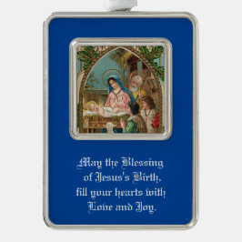 nativiteitsomlijmde versiering verzilverd omlijst ornament