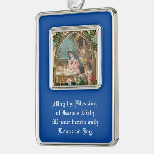  nativiteitsomlijmde versiering verzilverd omlijst ornament (Links)