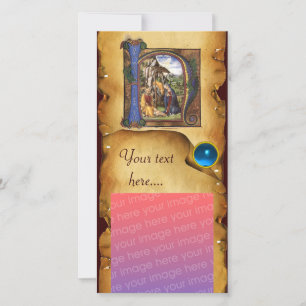 NATIVITEITSPARCHMENT Blue Sapphire Monogram