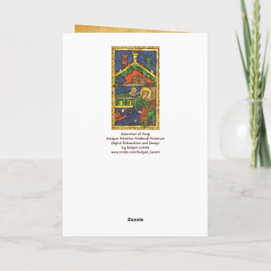 NATIVITEITSPARCHTEN MET IERSE CHRISTMAS BLOKKEREN FEESTDAGEN KAART (Achterkant)