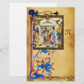 NATIVITEITSPARCHTIE MET FLORENTINE FLORAAL MONOGRA BRIEFPAPIER (Voorkant / Achterkant)