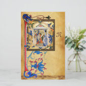 NATIVITEITSPARCHTIE MET FLORENTINE FLORAAL MONOGRA BRIEFPAPIER (Staand voorkant)